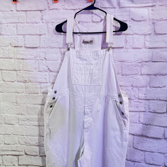 LondonJean white SZ XL Wide leg Overalls RARE - Picture 4 of 8